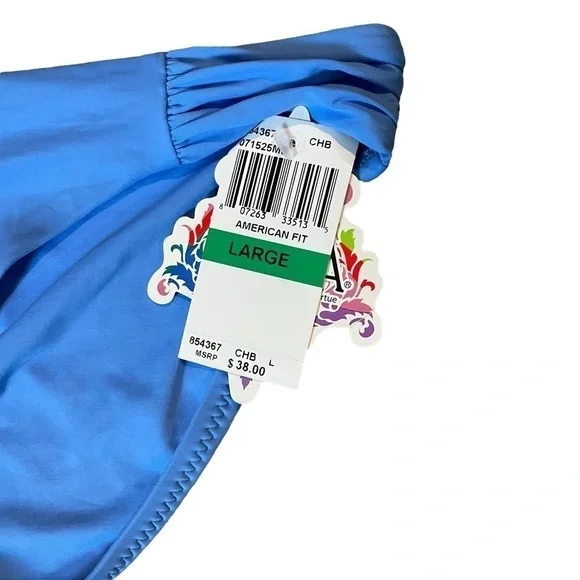 Becca by Rebecca Virtue 2 Piece Crochet Halter Top Swimsuit Sz. NWT  Sz. L - Picture 4 of 13